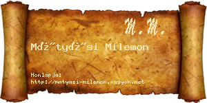 Mátyási Milemon névjegykártya